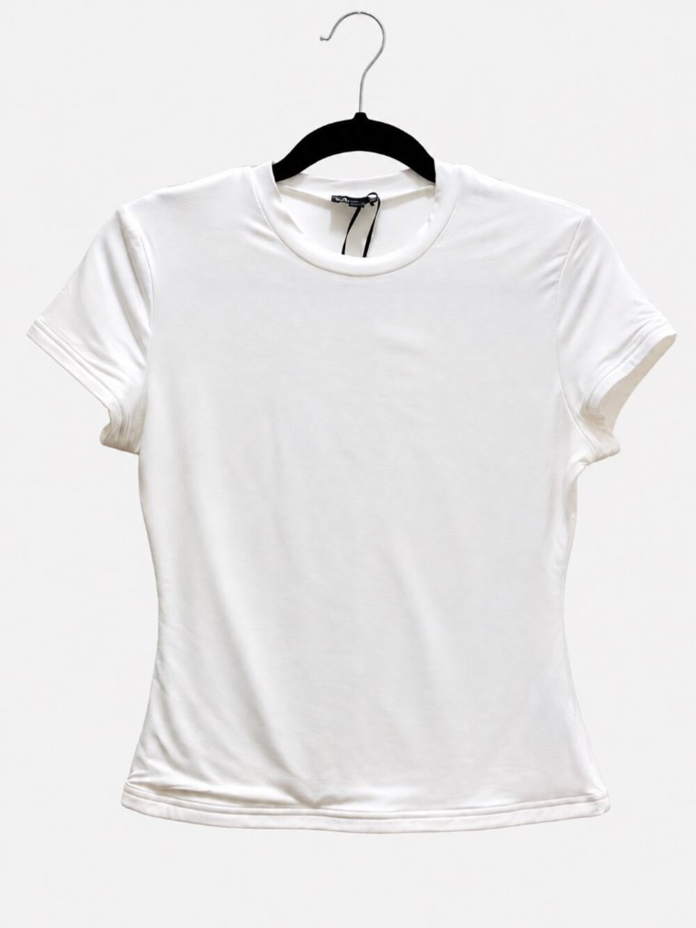 Waydamin Basics White Baby Tee XL/1X Double Lined